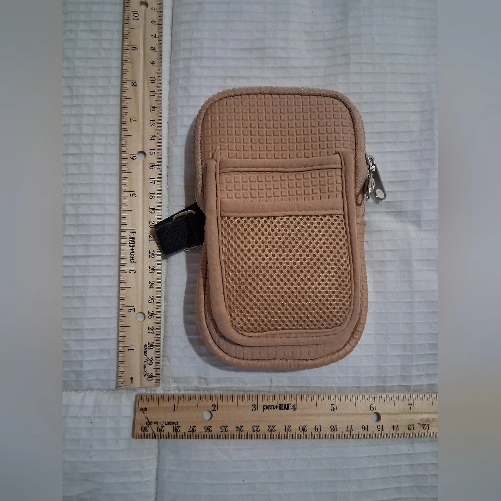 Tan Textured Arm Bag